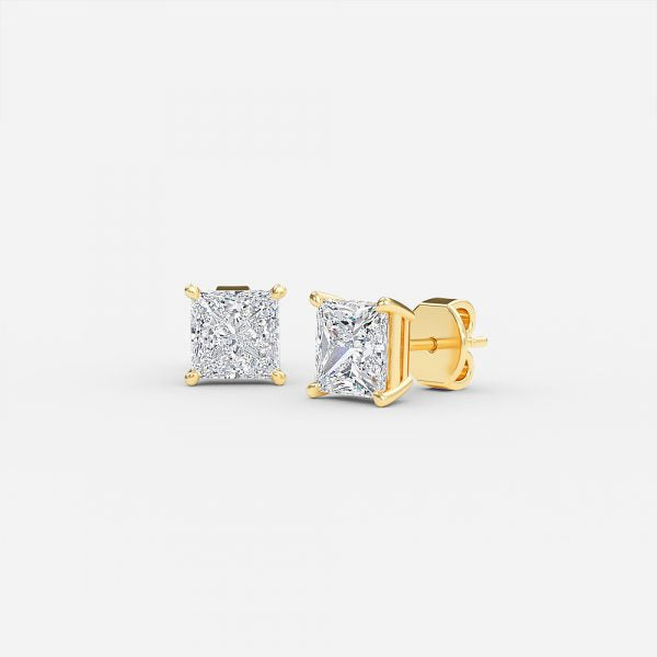 Princess Moissanite Stud Earrings