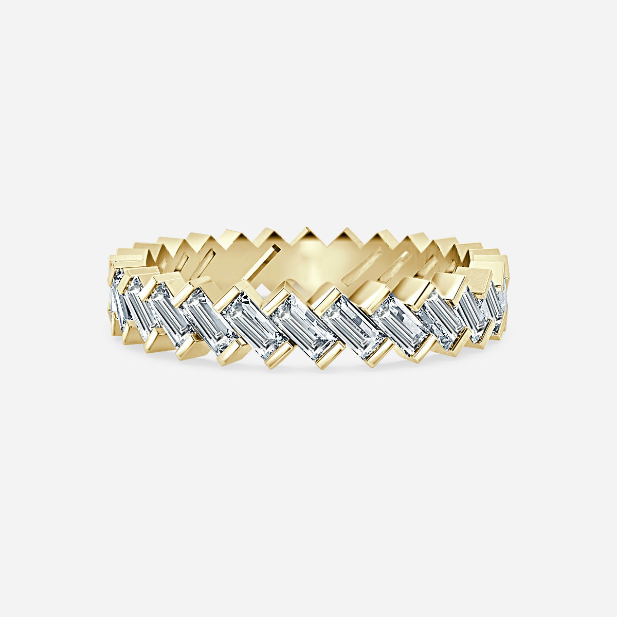 Cuna Baguette Diamond Moissnaite Eternity Ring