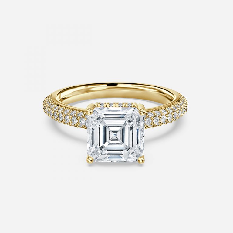 Eluned Asscher Hidden Halo Moissanite Engagement Ring