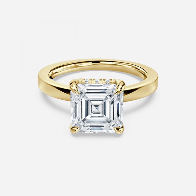 Edeline Asscher Hidden Halo Moissanite Engagement Ring