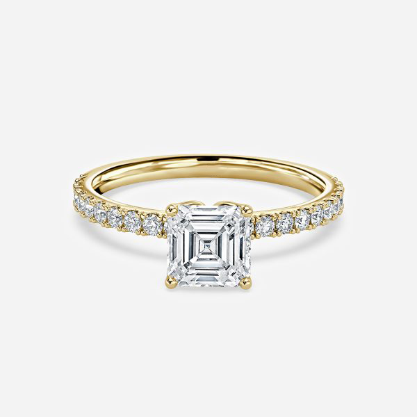 Liviana Asscher Hidden Halo Moissanite Engagement Ring