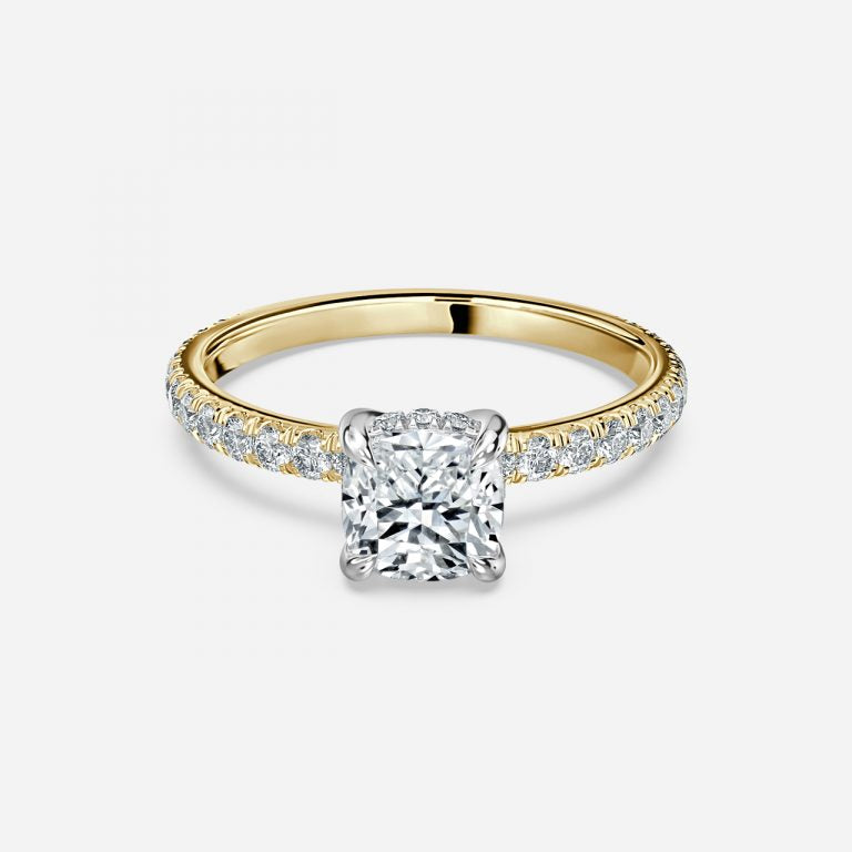 Norah Cushion Hidden Halo Moissanite Engagement Ring