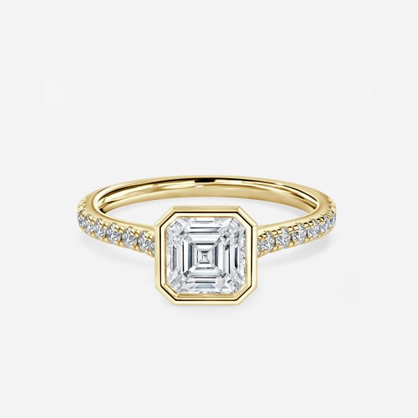 Arabella Asscher Bezel Moissanite Engagement Ring