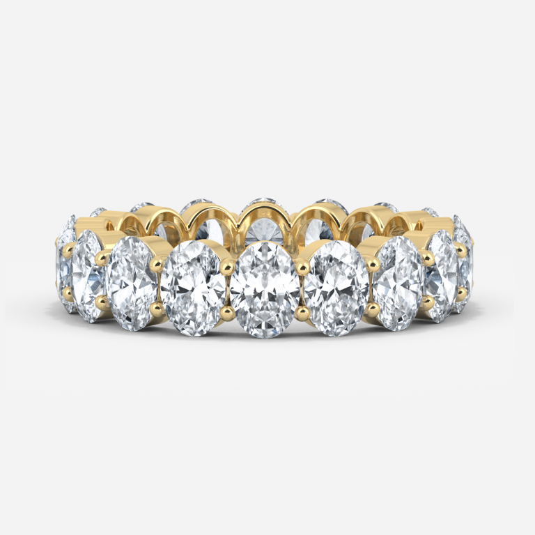 Oval Diamond Set Moissanite Eternity Band