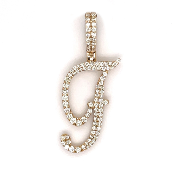 0.75 CT Moissanite Iced Out Letter F Pendant