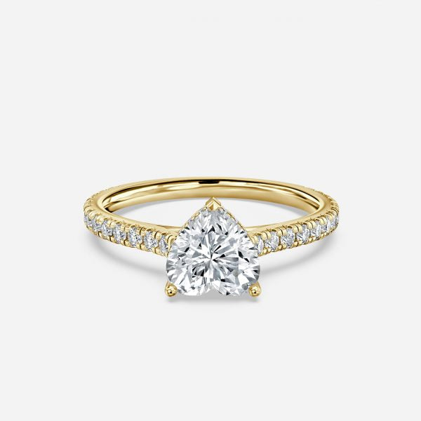 Isley Heart Three Stone Moissanite Engagement Ring