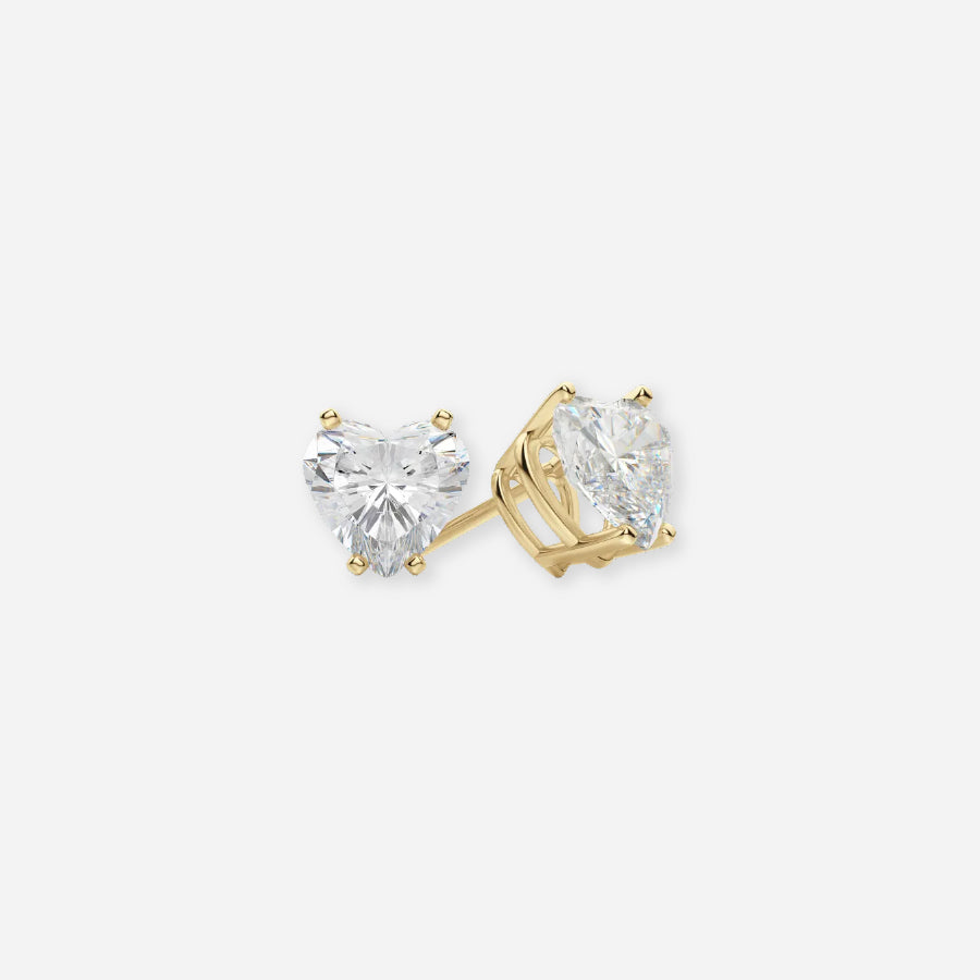 Heart Moissanite Stud Earrings