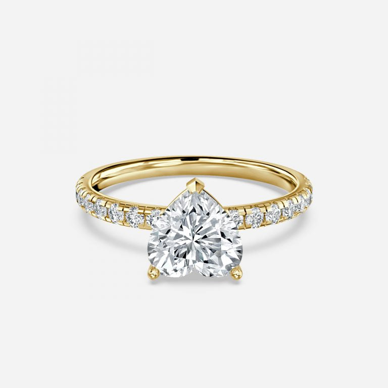 Vittoria Heart Diamond Band Moissanite Engagement Ring