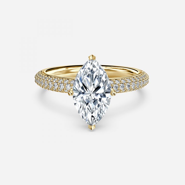 Eluned Marquise Hidden Halo Moissanite Engagement Ring