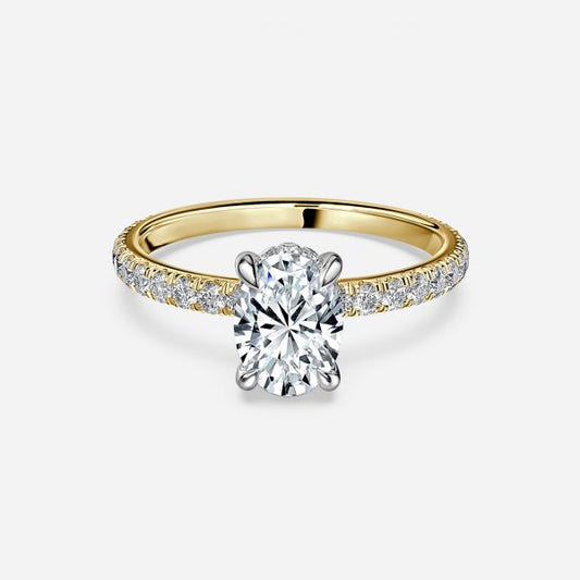 Norah Oval Hidden Halo Moissanite Engagement Ring