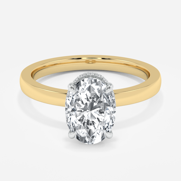 Lorelei Oval Two Tone Hidden Halo Moissanite Engagement Ring