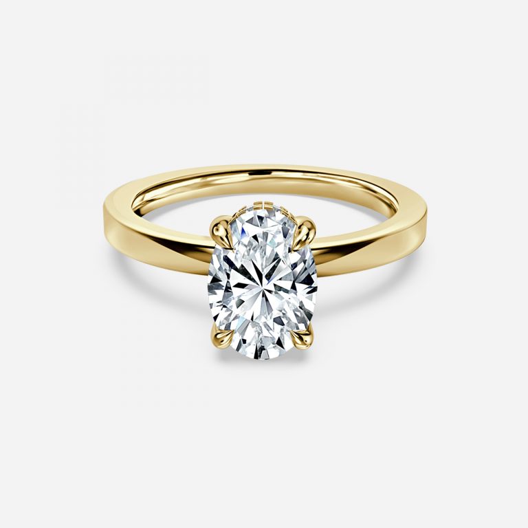 Edeline Oval Hidden Halo Moissanite Engagement Ring