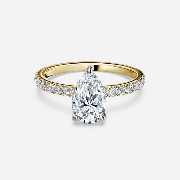 Norah Pear Hidden Halo Moissanite Engagement Ring