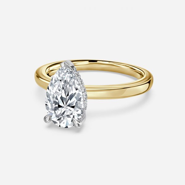 Penelope Pear Hidden Halo Moissanite Engagement Ring