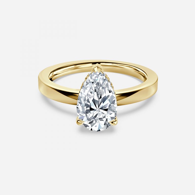 Edeline Pear Hidden Halo Moissanite Engagement Ring