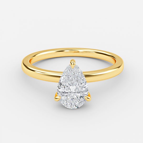 Idra Pear Hidden Halo Moissanite Engagement Ring