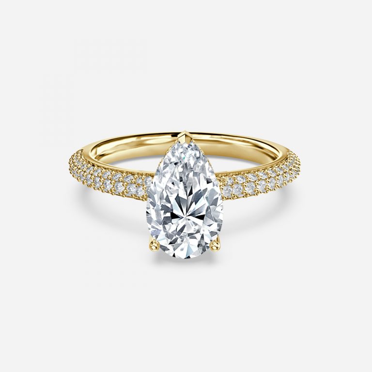 Eluned Pear Hidden Halo Moissanite Engagement Ring