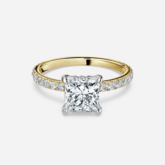 Norah Princess Hidden Halo Moissanite Engagement Ring