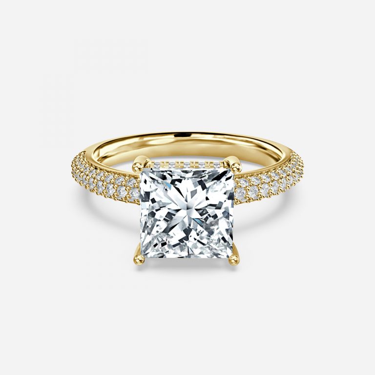 Eluned Princess Hidden Halo Moissanite Engagement Ring