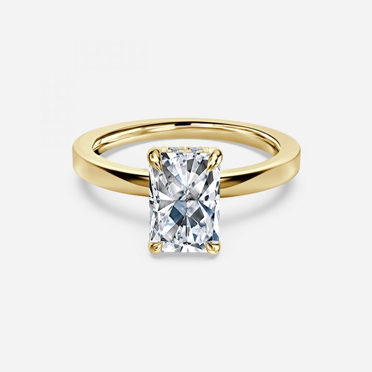 Edeline Radiant Hidden Halo Moissanite Engagement Ring