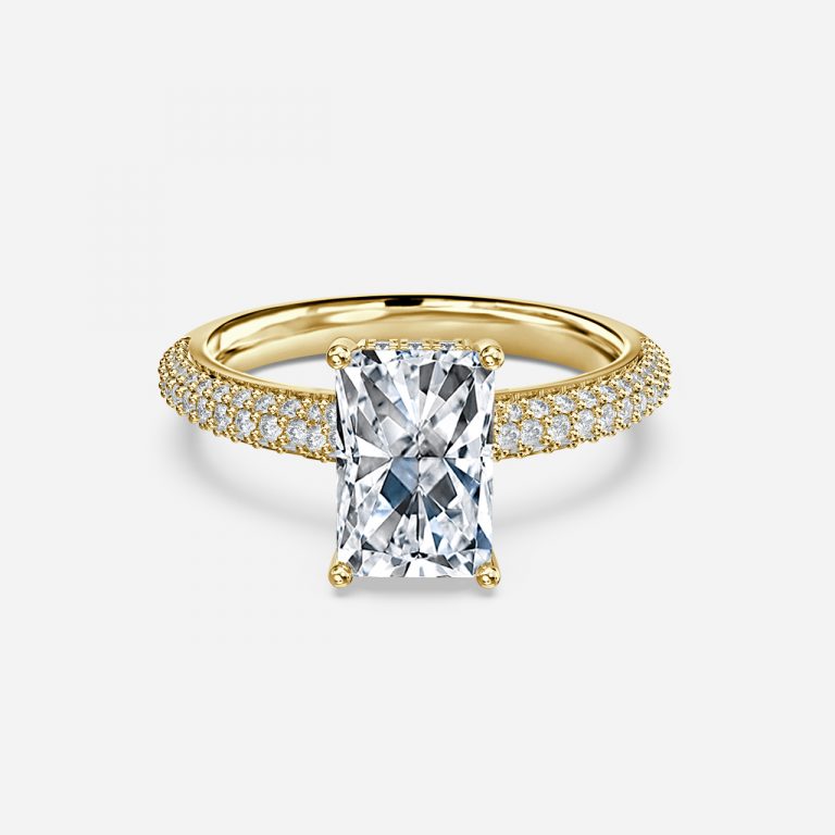 Eluned Radiant Hidden Halo Moissanite Engagement Ring