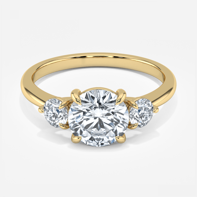 Saskia Round Three Stone Moissanite Engagement Ring