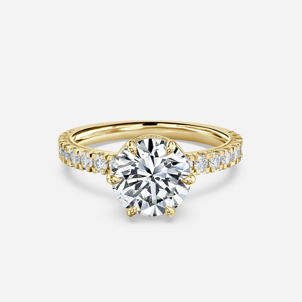 Leandra Round Hidden Halo Moissanite Engagement Ring