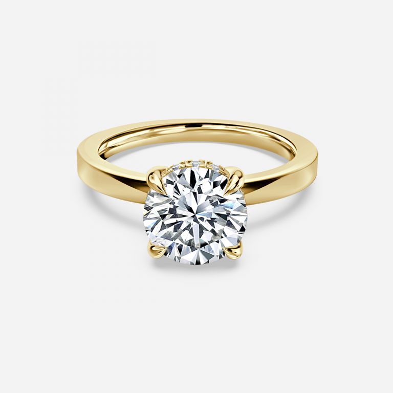 Edeline Round Hidden Halo Moissanite Engagement Ring