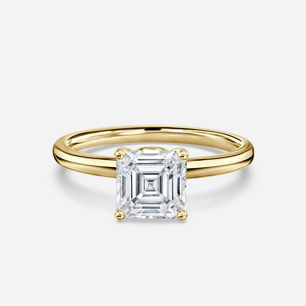 Alouette Asscher Solitaire Moissanite Engagement Ring