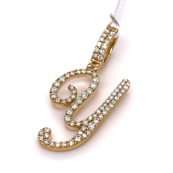 1.30 CT Moissanite Iced Out Letter Y Pendant
