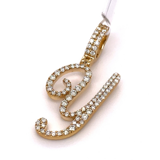 1.30 CT Moissanite Iced Out Letter Y Pendant