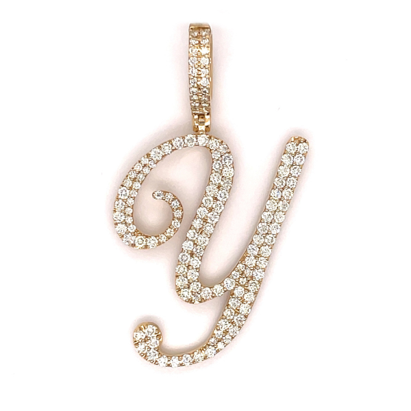 2.50 CT Moissanite Iced Out Letter Y Pendant