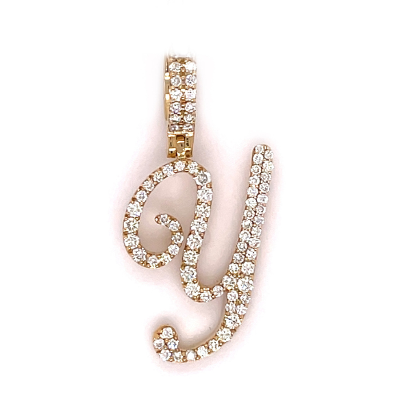 1.30 CT Moissanite Iced Out Letter Y Pendant